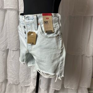 Levi's Sky Blue 501 Denim Cutoff Shorts
